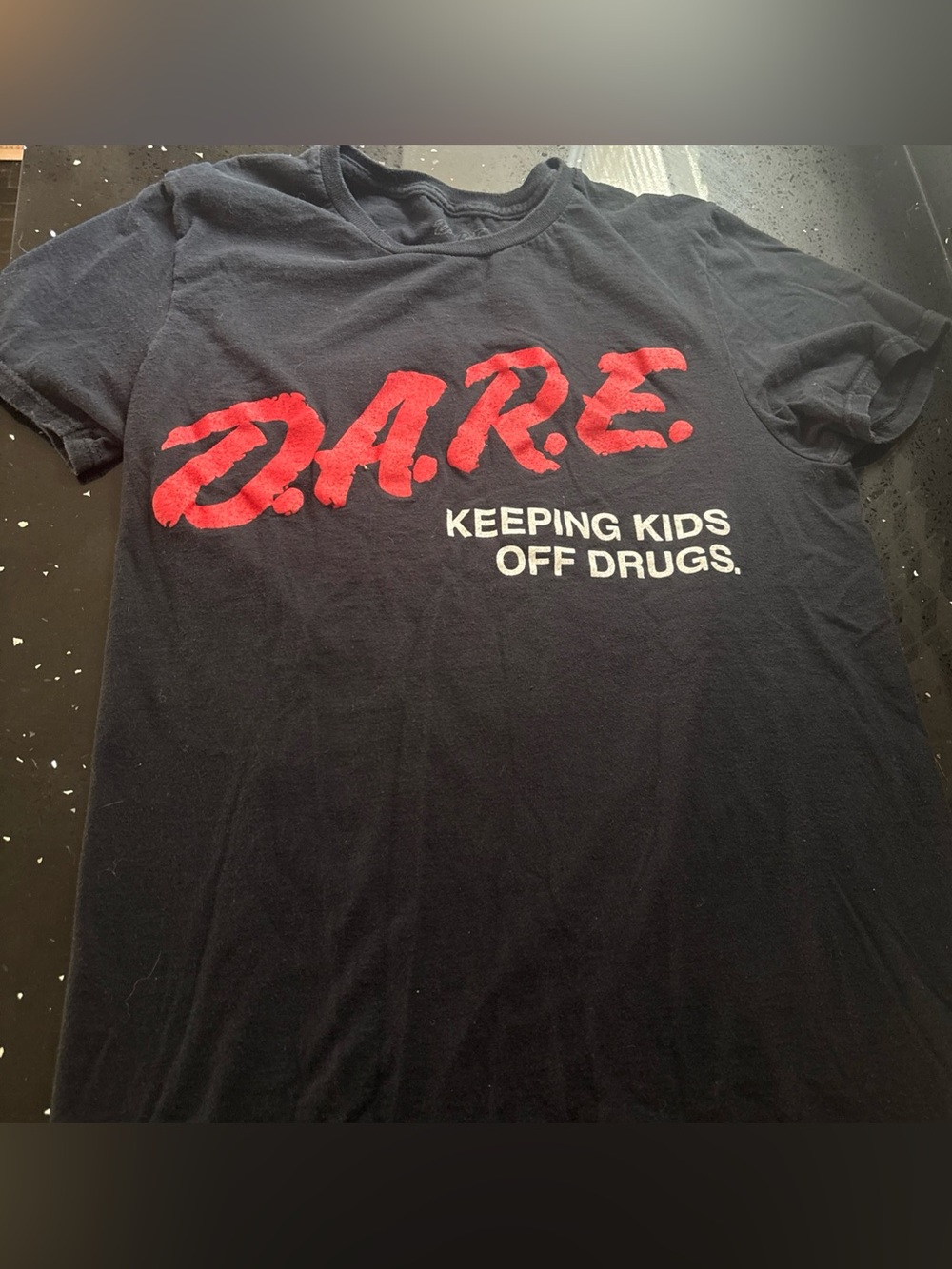 D.A.R.E. Black Short Sleeve Tee wRed Logo Vintage unisex S